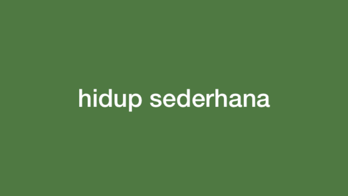 Contoh Hidup Sederhana