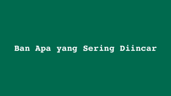 Ban Apa yang Sering Diincar