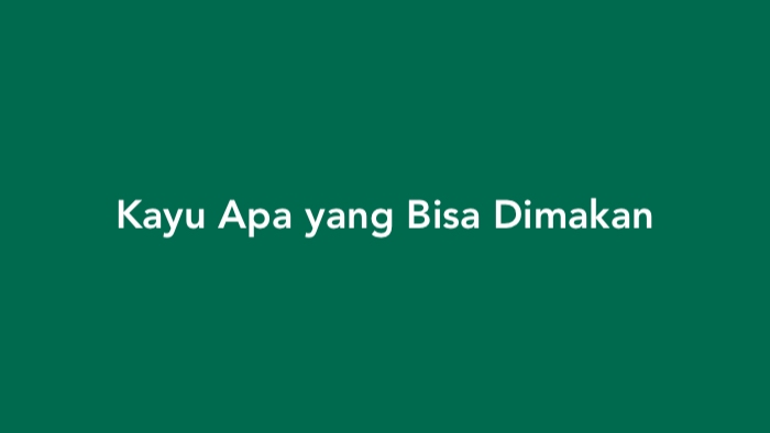 Kayu Apa yang Bisa Dimakan