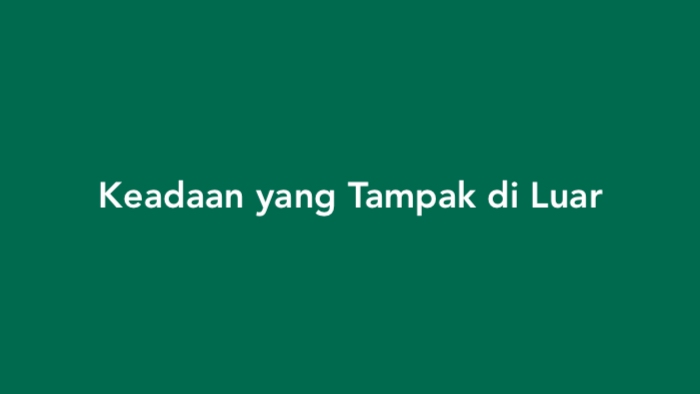 Keadaan yang Tampak di Luar