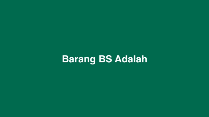 Barang BS Adalah