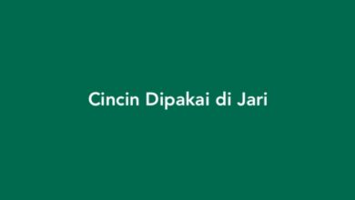 Cincin Dipakai di Jari