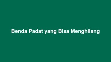 Benda Padat yang Bisa Menghilang