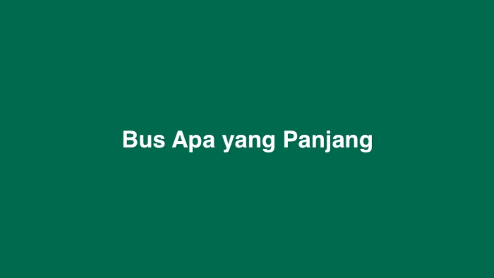 Bus Apa yang Panjang