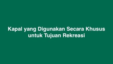 Kapal yang Digunakan Secara Khusus untuk Tujuan Rekreasi