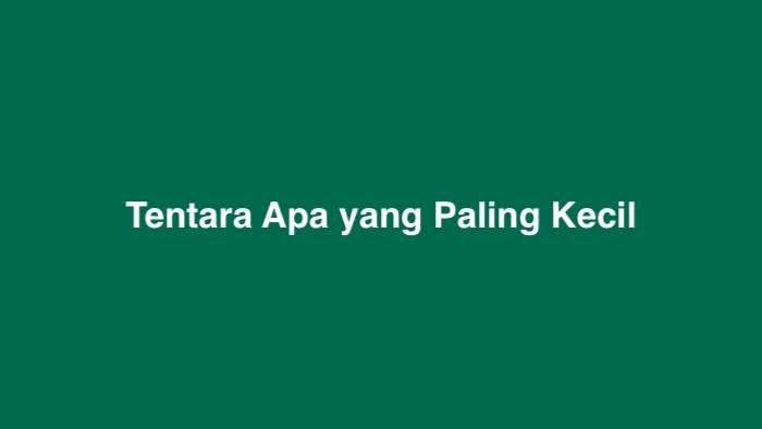 Tentara Apa yang Paling Kecil