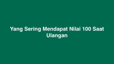 Yang Sering Mendapat Nilai 100 Saat Ulangan