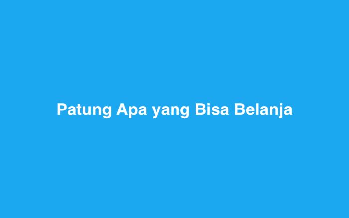 Patung Apa yang Bisa Belanja