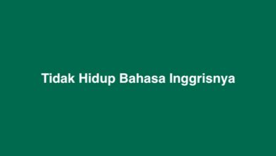 Tidak Hidup Bahasa Inggrisnya