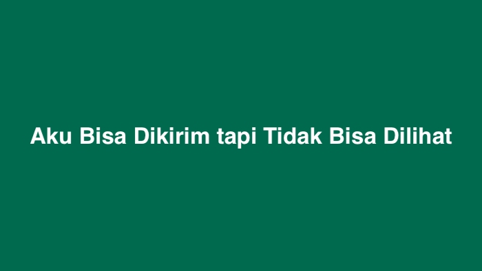 Aku Bisa Dikirim tapi Tidak Bisa Dilihat