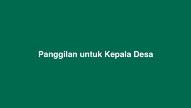 Panggilan untuk Kepala Desa