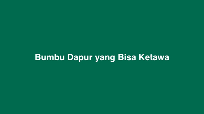 Bumbu Dapur yang Bisa Ketawa