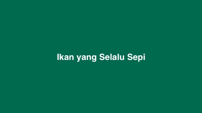 Ikan yang Selalu Sepi