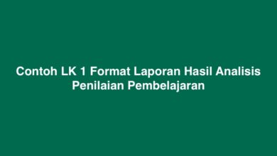 Contoh LK 1 Format Laporan Hasil Analisis Penilaian Pembelajaran