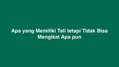 Apa yang Memiliki Tali tetapi Tidak Bisa Mengikat Apa pun