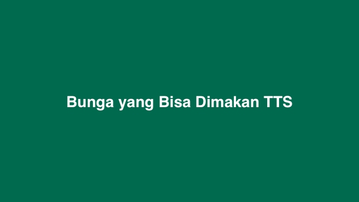 Bunga yang Bisa Dimakan TTS