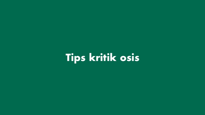 kritik osis